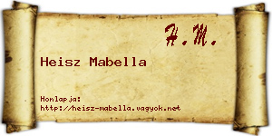 Heisz Mabella névjegykártya